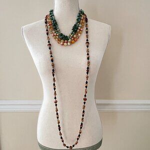 Lot of 3 Vintage Beaded Necklaces Repair Harvesting Crafts